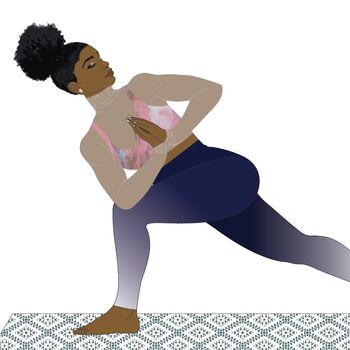 Revolved Crescent Yoga Pose Greeting Card, 2 of 3