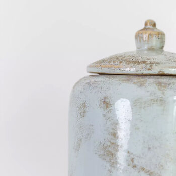 White And Turquoise Glazed Ginger Jar With Lid, 2 of 5
