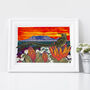 Cape Town Table Mountain And Sugarbird Art Print, thumbnail 1 of 9