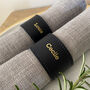 Navy Personalised Leather Napkin Rings, thumbnail 1 of 6