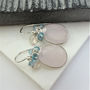Pink Quartz Blue Topaz Cluster Earrings, thumbnail 6 of 6