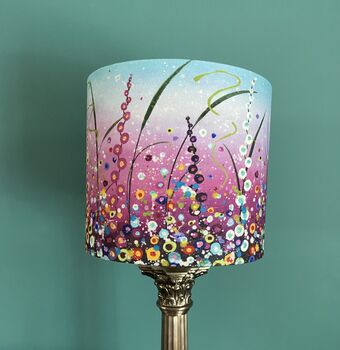 Pink Dotty Delphiniums Handmade Lampshade, 4 of 7