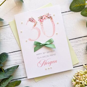 Personalised 30th Birthday Card In Pink, 5 of 12