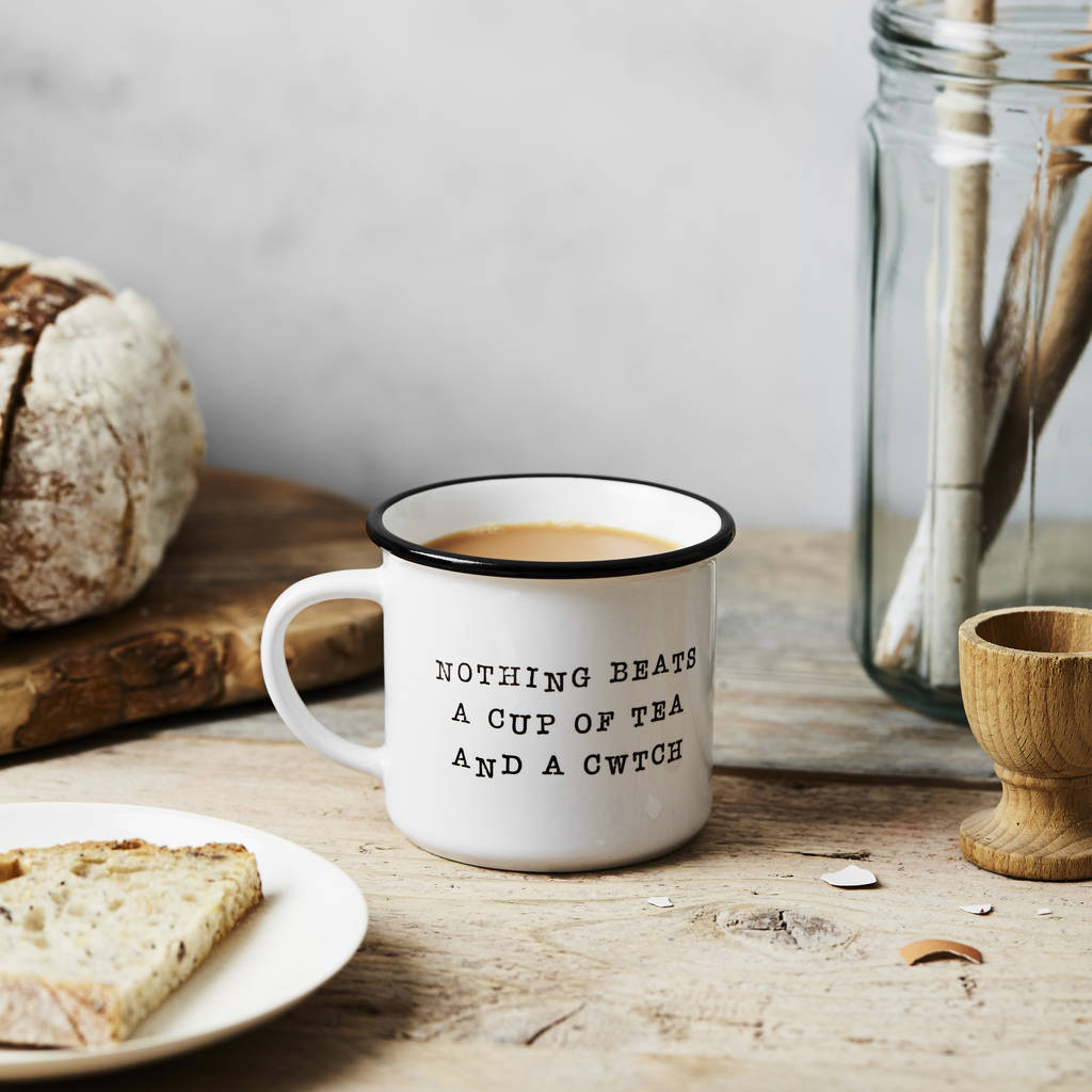 'cup of tea and a cwtch' ceramic mug by tillyanna | notonthehighstreet.com