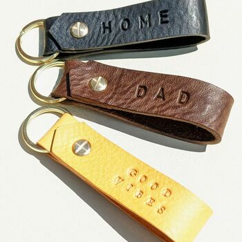 Personalised Leather Looped Key Ring, 4 of 4