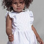 White Ruffled Cotton Children's Dress, thumbnail 2 of 5