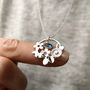 February Birthstone And Flower Sterling Silver Necklace, thumbnail 4 of 9