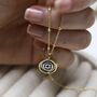Gold Plated Sterling Silver Evil Eye Round Necklace, thumbnail 7 of 12