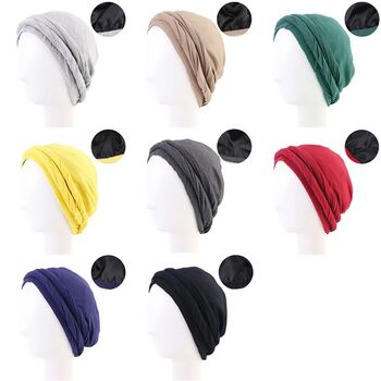 Satin Lined Chemo Turban – Soft Jersey Headwrap For Hair Loss And Sensitive Scalps, 2 of 2