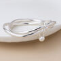 Silver Plated Triple Stack Bangle, thumbnail 2 of 4