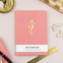 Seahorse Hardback Notebook In Dusty Pink Fabric, thumbnail 1 of 8