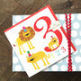 Three Lions 3rd Birthday Card, thumbnail 3 of 5