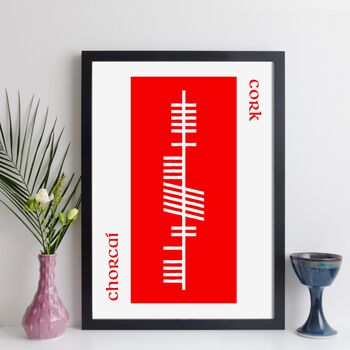 Personalised Irish County Or Town Ogham Alphabet Print, 6 of 12