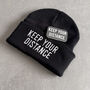 Keep Your Distance Embroidered Beanie Hat – Singles' Day Gift, thumbnail 3 of 6