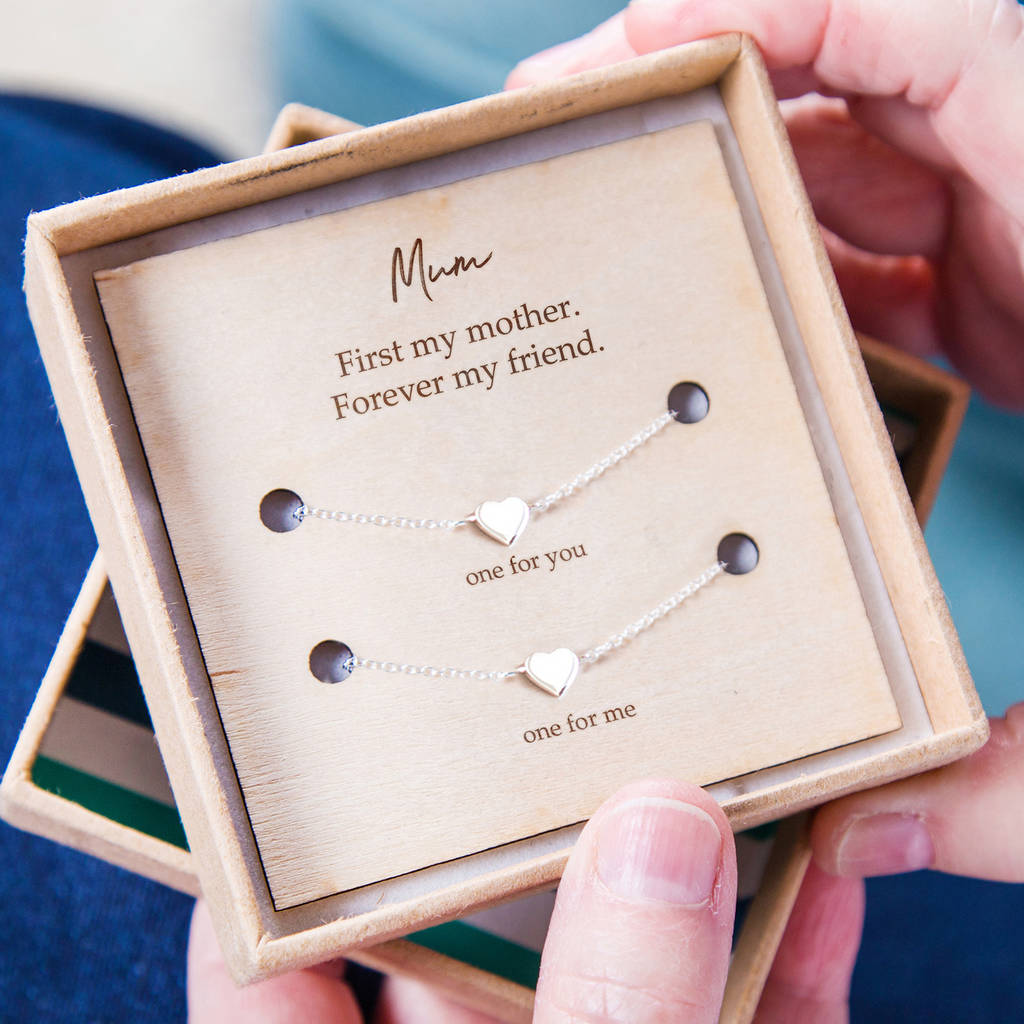 'First My Mother, Forever My Friend' Heart Necklace Set, 1 of 9