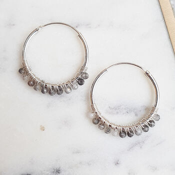 Silver And Gemstone Hoops, 4 of 5