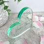 Personalised Wreath Memorial Large Acrylic Freestanding Heart, thumbnail 3 of 4