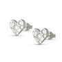 Silver Floral Heart Studs, thumbnail 2 of 5