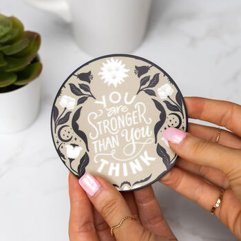 You Are Stronger Than You Think Card With Pvc Coaster, 2 of 4