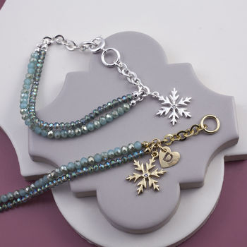 Crystal Bracelet With Snowflake Charm, 3 of 5