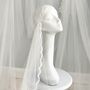 Juliet Cap Wedding Veil With Lace Edge • Lace Juliet Cap Wedding Veil • Deco Wedding Veil Juliet Cap, thumbnail 4 of 6