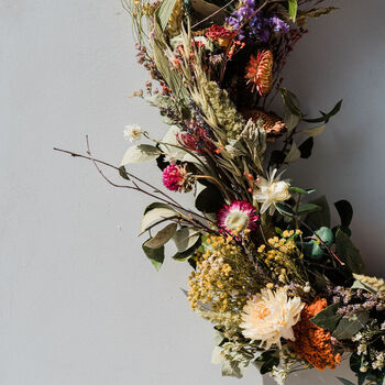 Autumnal Dried Flower Wreath, 3 of 6