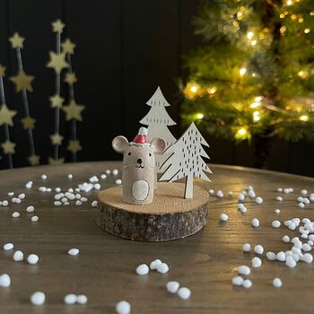 Wooden Mouse, Snowman Or Penguin Decoration, 2 of 4