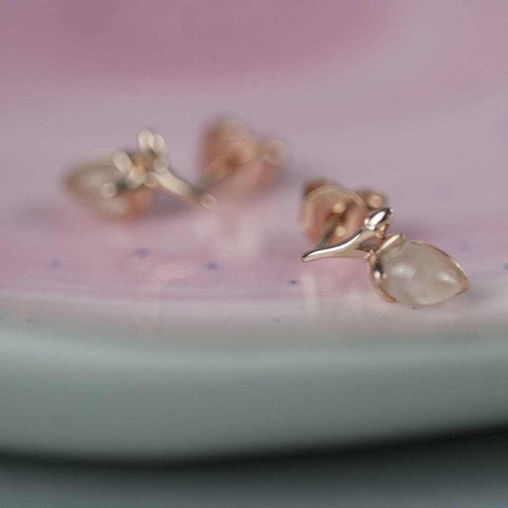 Rosebud Earrings Stud By Oh So Cherished Notonthehighstreet Rosebud Earrings Stud