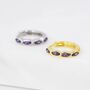 Amethyst Purple Marquise Cz Huggie Hoop Sterling Silver, thumbnail 2 of 12