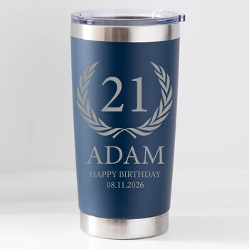 Personalised Birthday Crest Travel Cup – Double Wall Insulated, 4 of 12