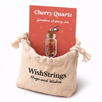 Cherry Quartz Gemstone Wishing Jar Joy Gift, 2 of 3
