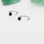 Black Cz Huggie Hoop Earrings, thumbnail 5 of 10