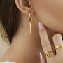 Peridot Heart Drop Hoop Earrings, thumbnail 1 of 6