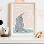 Cute Elephant Scandi Nursery Children's Art Print, thumbnail 1 of 7