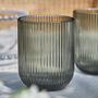 Palermo Set Of Four Grey Ribbed Tumblers, thumbnail 3 of 5
