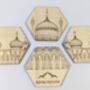 Brighton Royal Pavilion Coasters Set Of Four Maple Wood, thumbnail 5 of 9