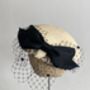 Straw Beret Occasion Hat With Black Bow 'Penelope', thumbnail 10 of 10