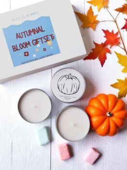 Autumn Mini Travel Candles. Trio Set. Eco Tins, 3 of 5