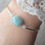 Aquamarine Nugget Hammered Silver Bracelet, thumbnail 3 of 4