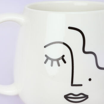 G Decor Large Mug With Abstract Face Design, 5 of 5