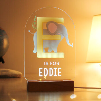 Personalised Animal Alphabet LED Light, 4 of 12