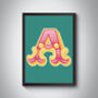 A Letter Bold Carnival Initial Art Print Circus Print, thumbnail 3 of 4