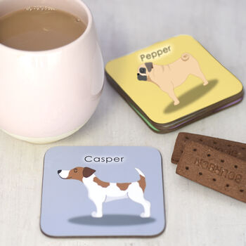 Personalised Cute Dog Breed Coaster, 6 of 9