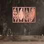 Four Panel Wooden Feather Design Wall Decor Handmade In The UK, thumbnail 5 of 9