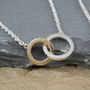 Rose Or Yellow Gold 9ct And Silver Unity Necklace, thumbnail 3 of 4