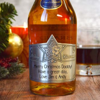 Christmas Personalised Brandy With Pewter Label, 4 of 6