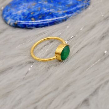 Green Onyx Gold Ring, 7 of 9