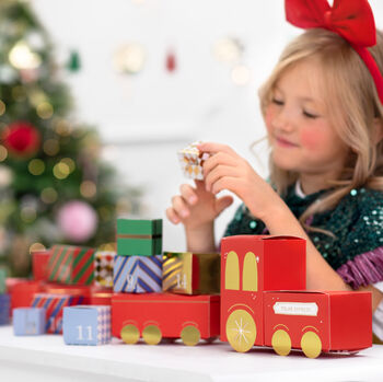 Polar Express Train Christmas Diy Advent Calendar Boxes, 2 of 10