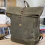 Personalised Waxed Canvas Backpack, thumbnail 6 of 8
