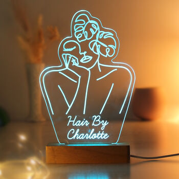 Personalised Fleur Line Art LED Light, 10 of 12